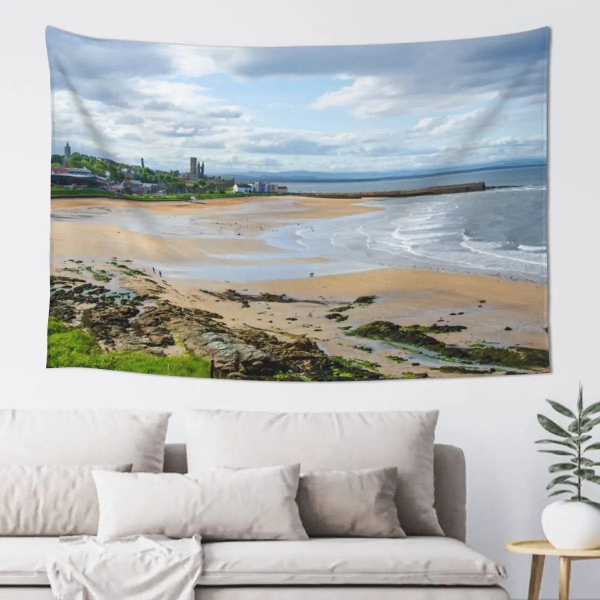 

St Andrews East Sands From Kinkell Braes, Scotland Tapestry Room Ornaments Hanging Wall Room Decorations Aesthetics Tapestry