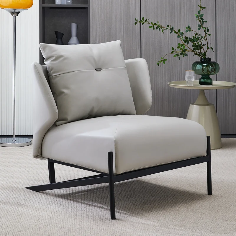 

custom.[Comfortable Sitting Feel] Sofa Chair Single Designer Italian Style Light Luxury Living Room Balcony Sofa Chair Office Re
