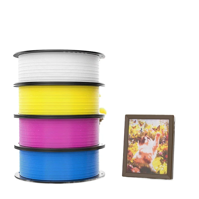 PLA CMYK 3D Printing Consumables Imported Raw Materials Light Transmission Relief Multi-color Set Materialized Image