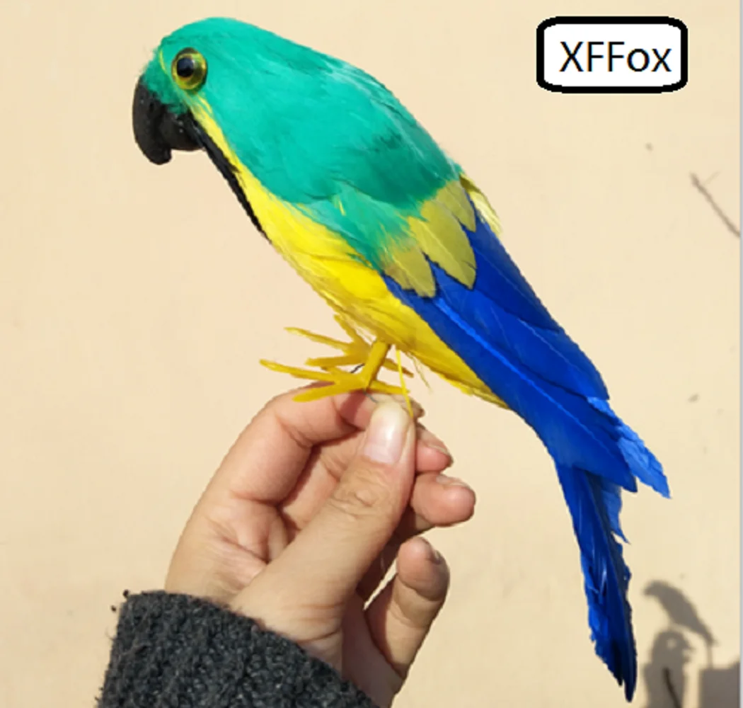 small cute real life green&blue parrot model foam&feather simulation bird gift about 22cm xf0125