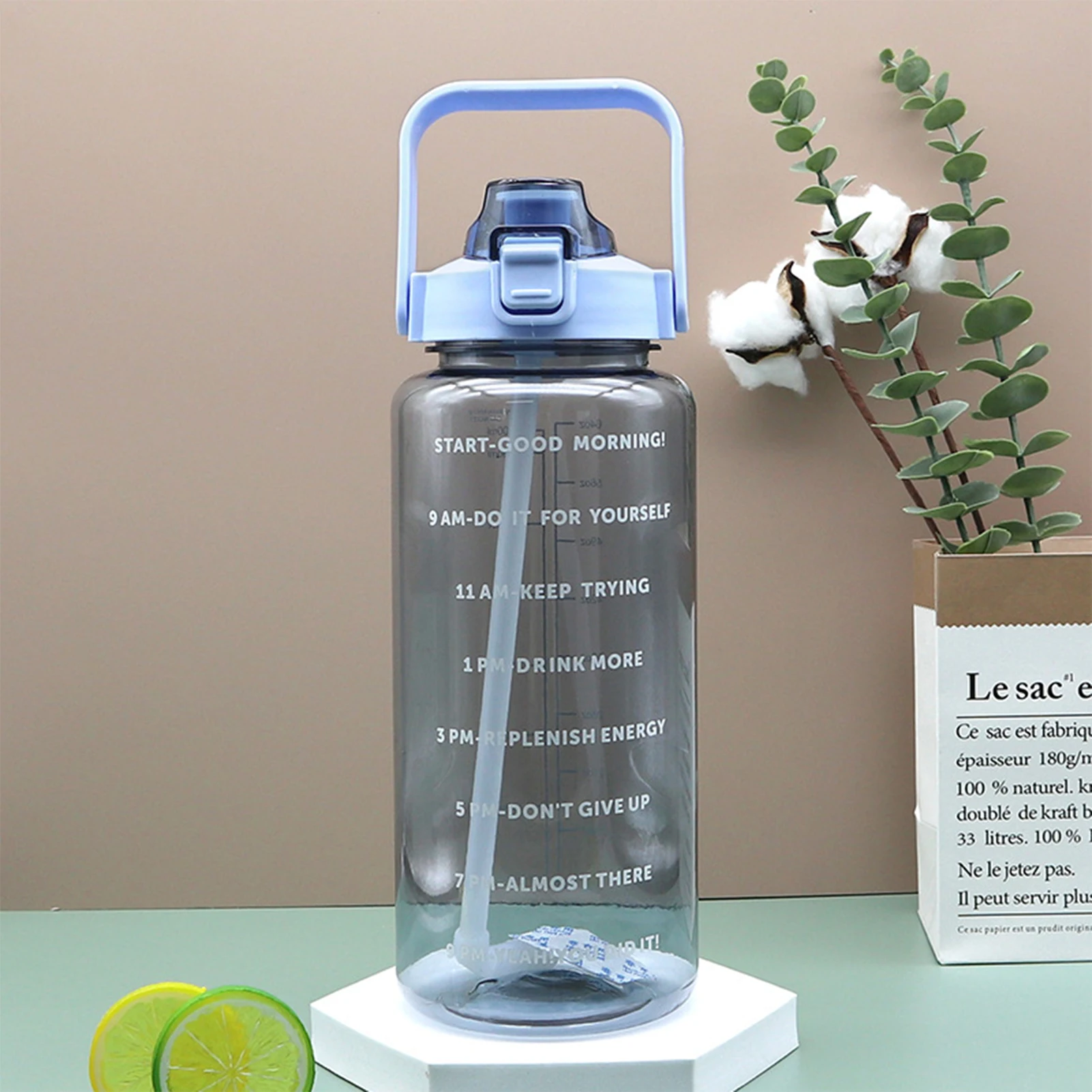 

2000ml Plastic Water Bottle Leakproof Fast Flow BPA Free Clear Drinking Water Bottle for Outdoor Indoor Running Hiking