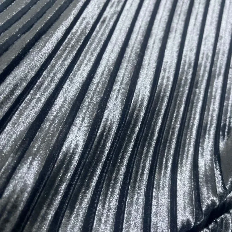 Tessuto in velluto plissettato grigio blu lucido al metro per abbigliamento etnico, tenda, tessuto da cucito fai da te fatto a mano, morbido e confortevole rosa