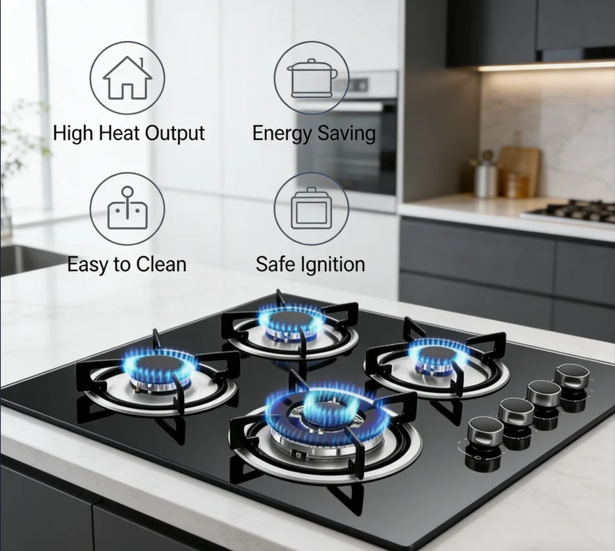 

Встраиваемая газовая плита Saba на 4 конфорки, работающая на сжиженном газе, энергосберегающая бытовая кухонная техника