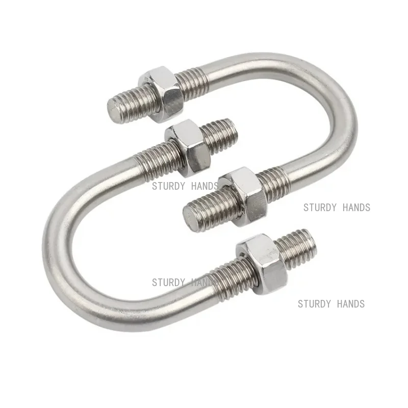10PCS U-shaped Bolt Fixing Buckle, U-shaped Screw Nut Combination, Pipe Fixing Buckle, M6 Thread Diameter, Hardware Accessories