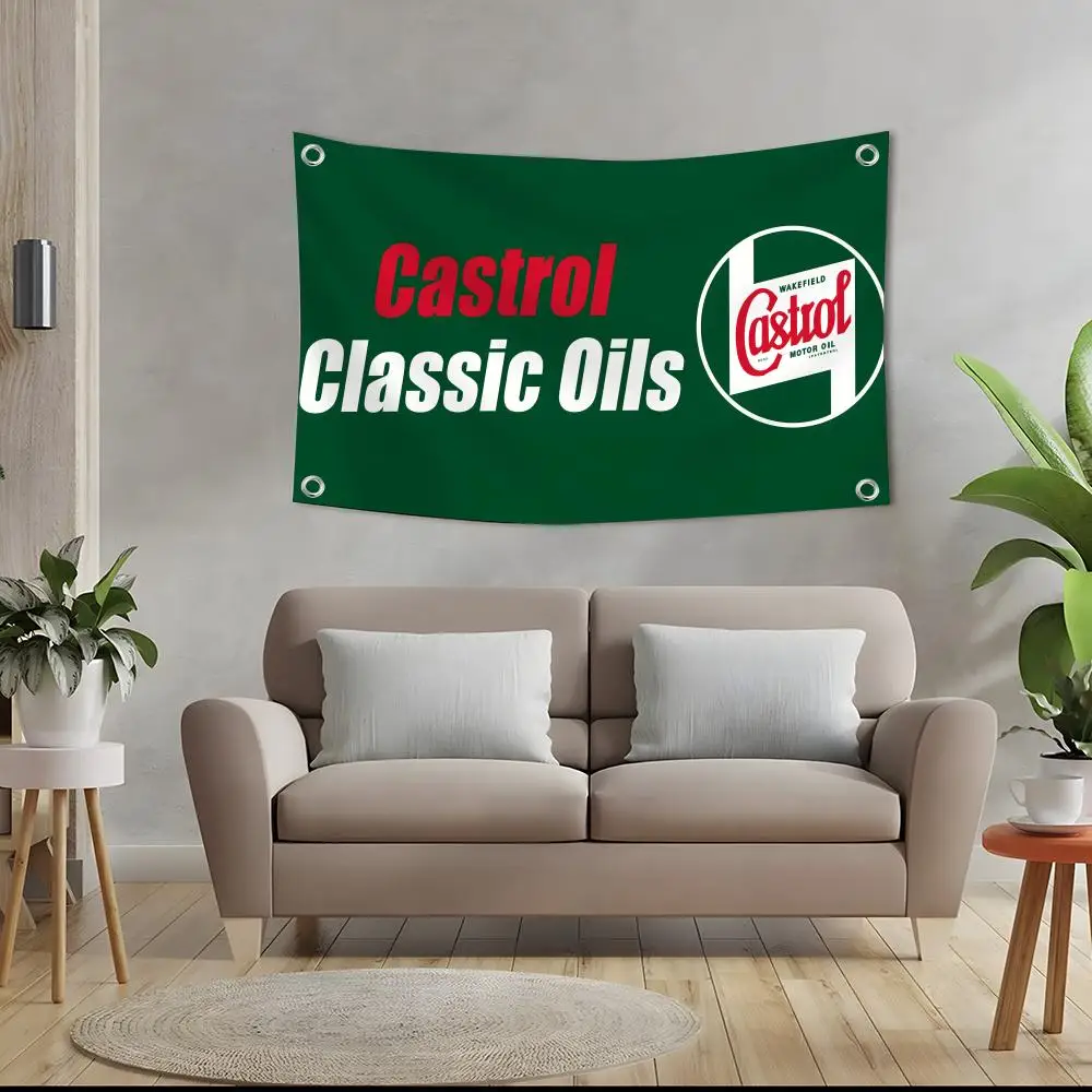 Lubricant C-castrols MOTOR oil Flags Custom Camping Outdoor Garden room Decor Backdrops Wall Art Family Gifts