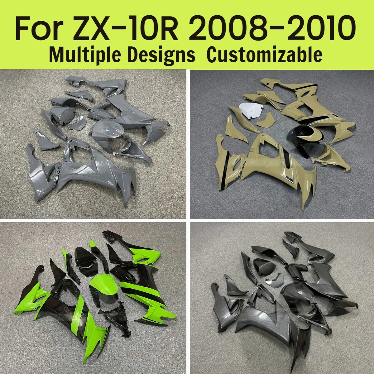 

ZX10R 2008 2009 2010 Rebuilding Fairing Kit for Kawasaki ZX 10R 08 09 10 Motorcycle Customization Fairings