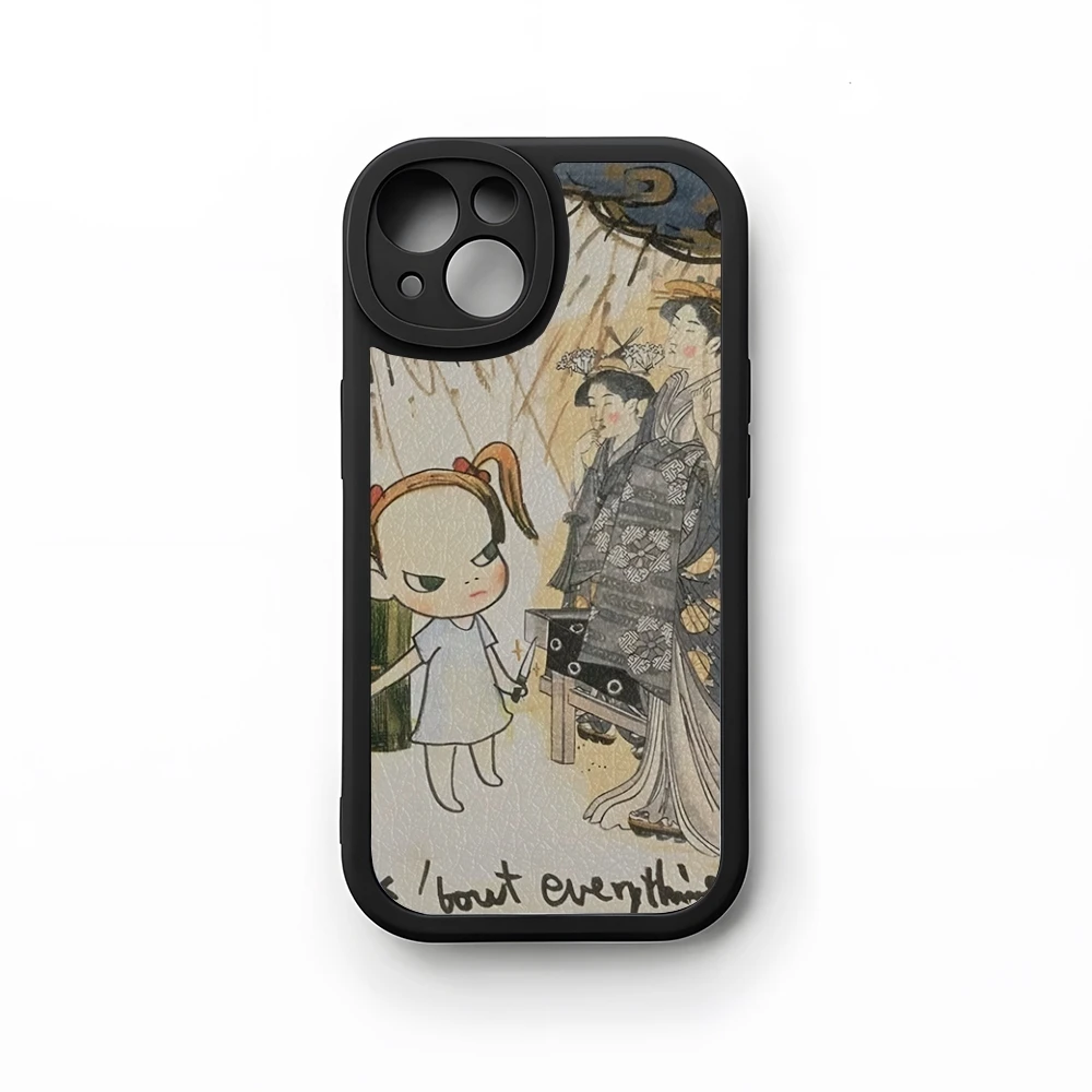 

Art Cartoon Aesthetic Yoshitomo Nara Phone Case 2024 For iPhone 16 15 14 11 12 13 lambskin silicone Pro Max Mini X XR XS 7 8 Pl