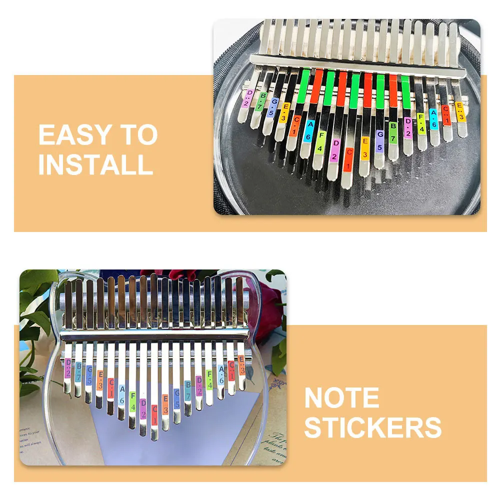 

10Pcs Kalimba Sticker Notes Thumb Piano Keyboard Decal Portable Lightweight Improve Accuracy Sound Quality Beginner Friendly