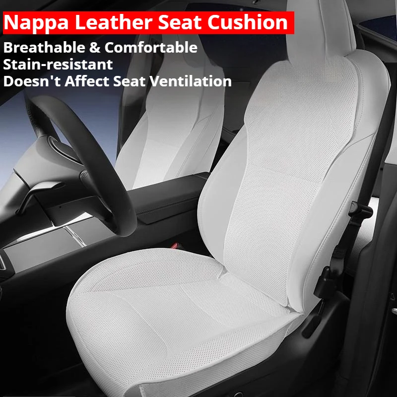 

For New Tesla Model Y Juniper 2025 Nappa Leather Seat Cover Punching Breathable Seat Cushion Cover Car Interior Seat Accessories