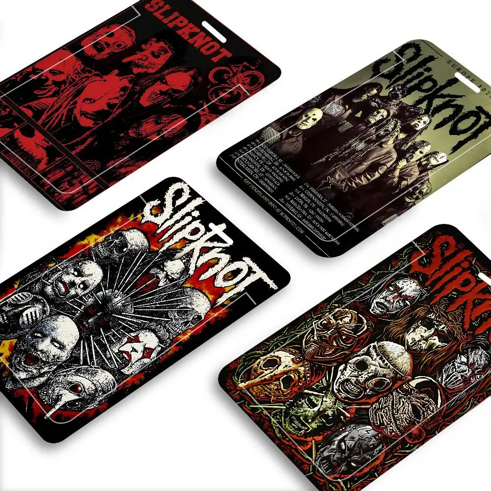 Band Music S-Slipknot Pocket Credit ID Card Badge Tag Holder Pass Case W/ Neck Strap Lanyard