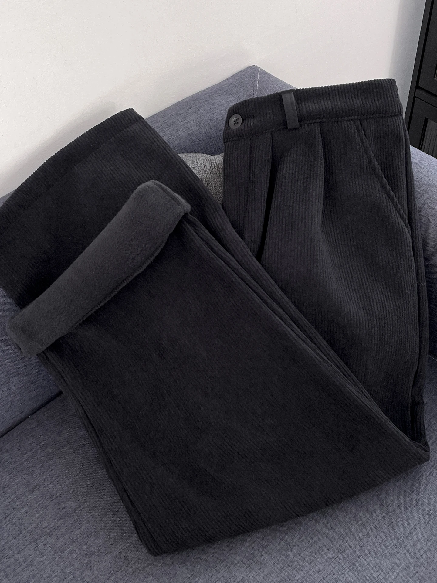 

Мужские вельветовые брюки Thiened Fce прямого кроя, повседневные, зимние, свободного кроя, молодежные, модные, длинные, удобные, прямого силуэта