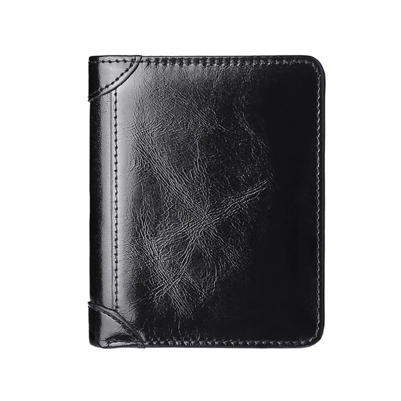 

RFID -блокировка кожаного кошелька для мужчин Coin Pocket Vintage Business Holder Holder