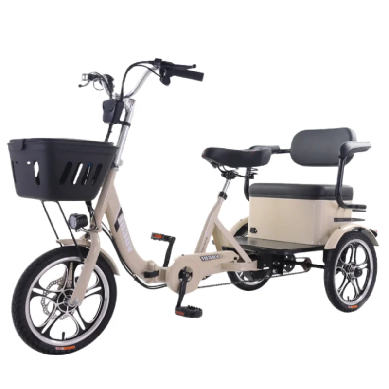 AliExpress NONE New 3 Wheel Electric Tricycle Bicycle Folding All Terrain With Passenger Seat For Adult Senior Family 400w Women's Electric Bike