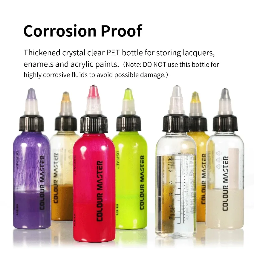 DSPIAE 5pcs/lot 75ML Paint Mixing Bottle with Scales MS-B75 High Transparency PET Corrosion Resistant Model Hobby Tools