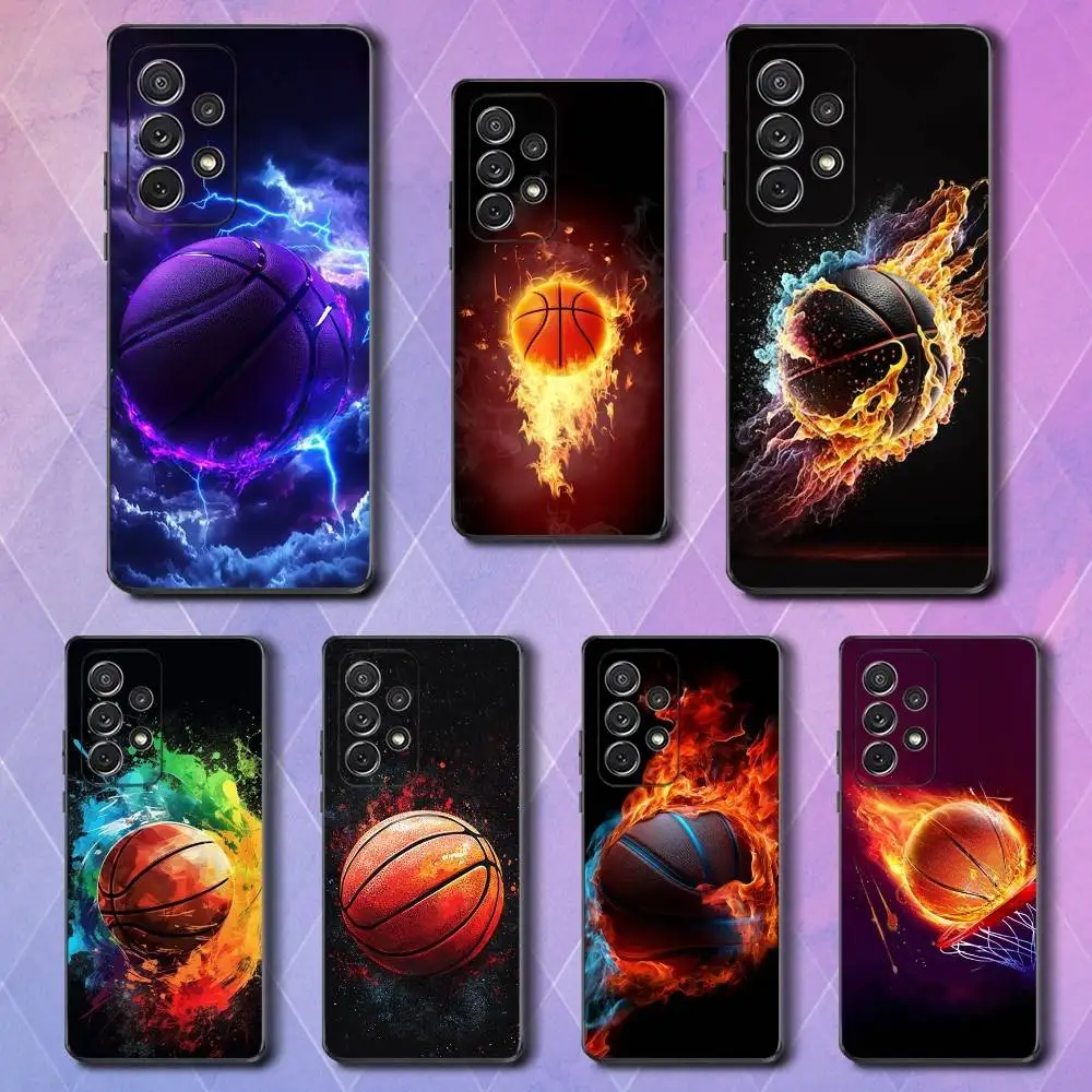 

Sports Equipment Basketball Phone Case For Samsung S25,S24,S23,S22,S21,S20,S10,Ultra,Plus,Lite,FE,Soft Silicone Black Cover
