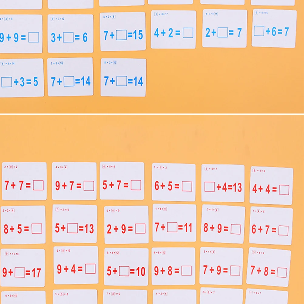 54 قطعة بطاقات الرياضيات للأطفال بالإضافة إلى الطرح التعلم المبكر التعليمية رقم فلاش بطاقات ملونة للوازم المدرسية
