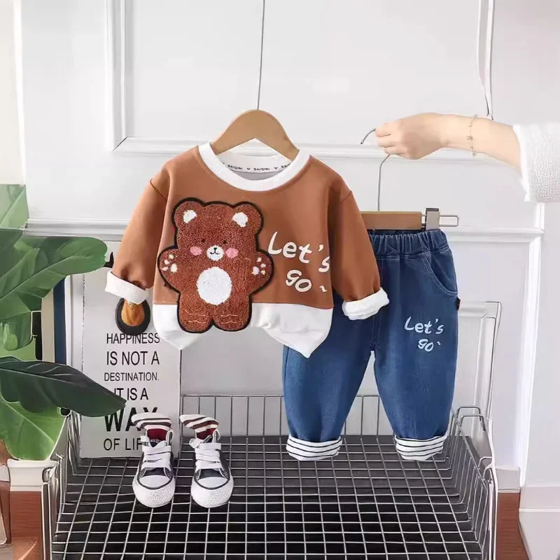 New Autumn Baby Girls Clothes Set Children Boys Cartoon T-Shirt Pants 2Pcs/Sets Toddler Clothing Infant Costume Kids Tracksuits image 4