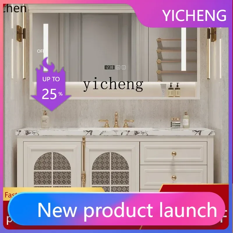 BB  Corian Integrated Basin Multi-Functional Storage Rack Floor-Standing Smart Bathroom Cabinet