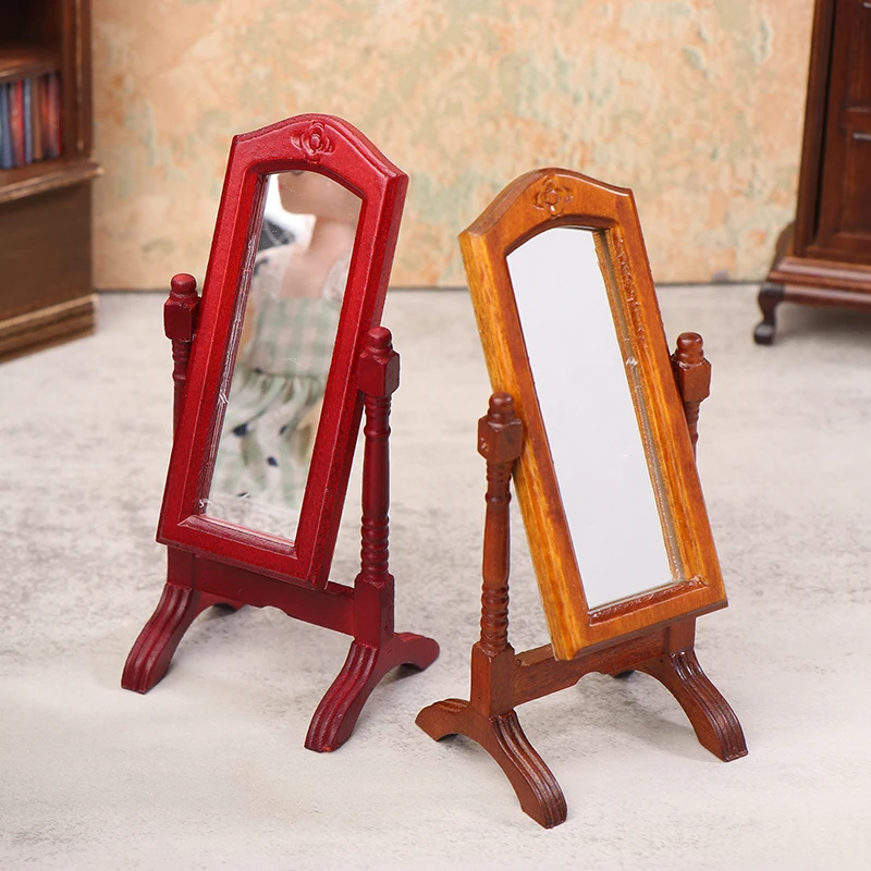 

1/12 кукольный домик, имитация туалетного зеркала, вертикальное зеркало, модель куклы, домашняя мебель, напольное зеркало, аксессуар для микро-жилой сцены