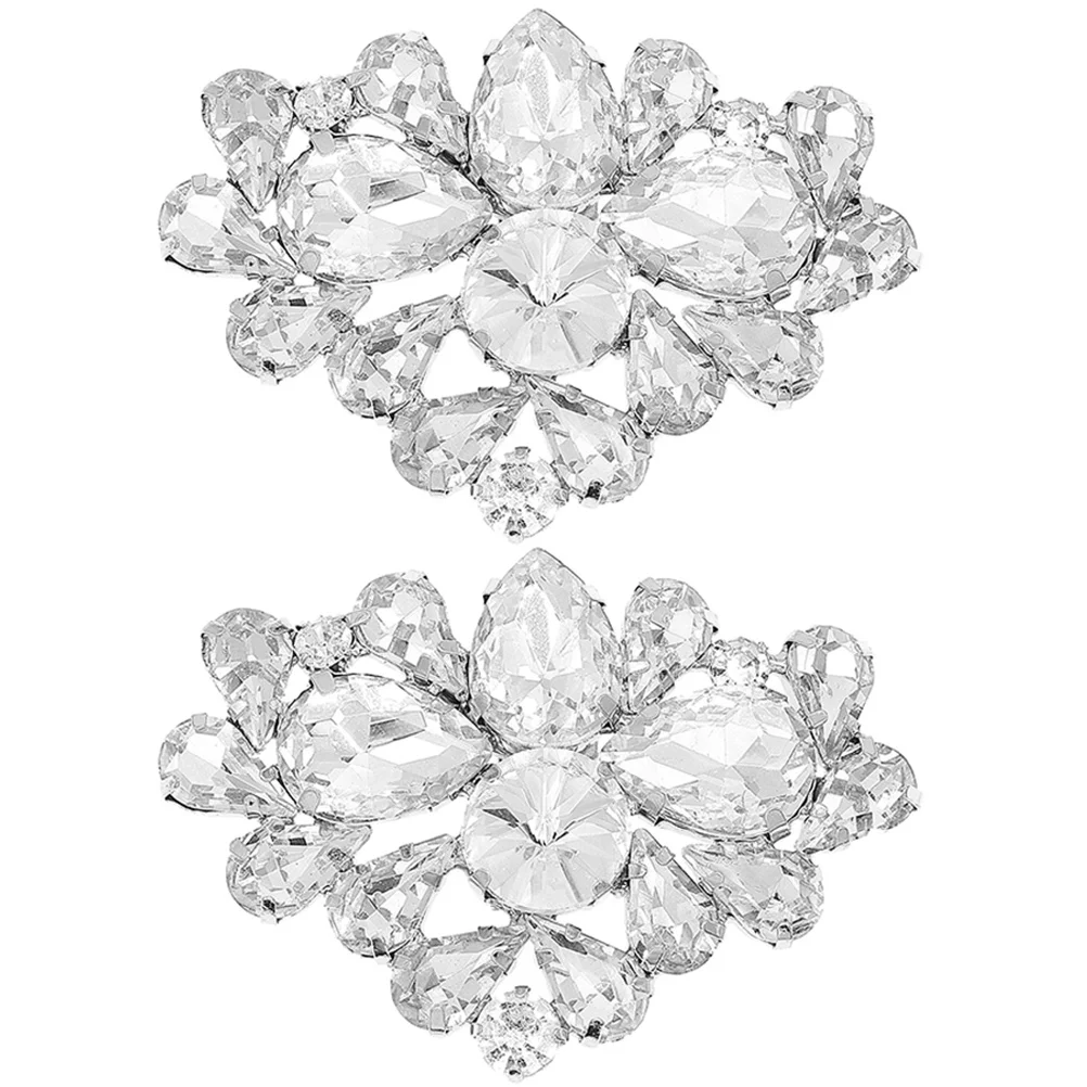 

2 Pcs Crystal Buckle Clips Pearl Bride Detachable Embellishments Bridal Heel Accessories Shoe Clips For Pumps Decorative Wedding