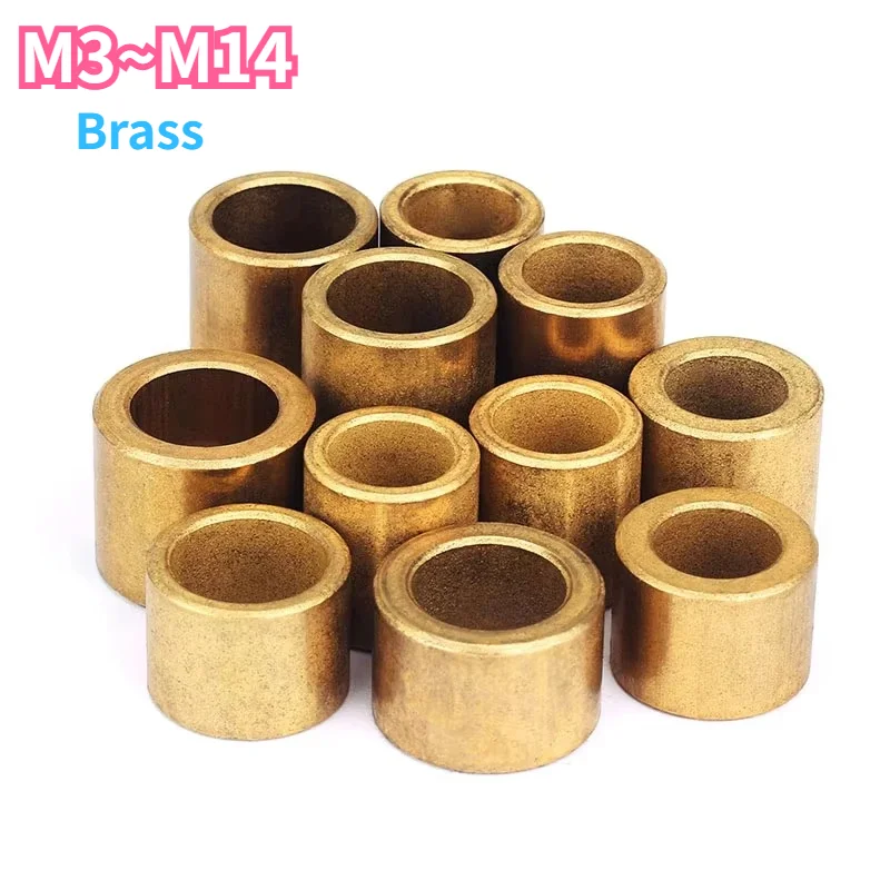 Copper Sleeve Brass Shaft Sleeve Bearing Sleeve Base Bushing Powder Metallurgy Oil Bearing M3 M4 M5 M6 M8 M10 M12 M14