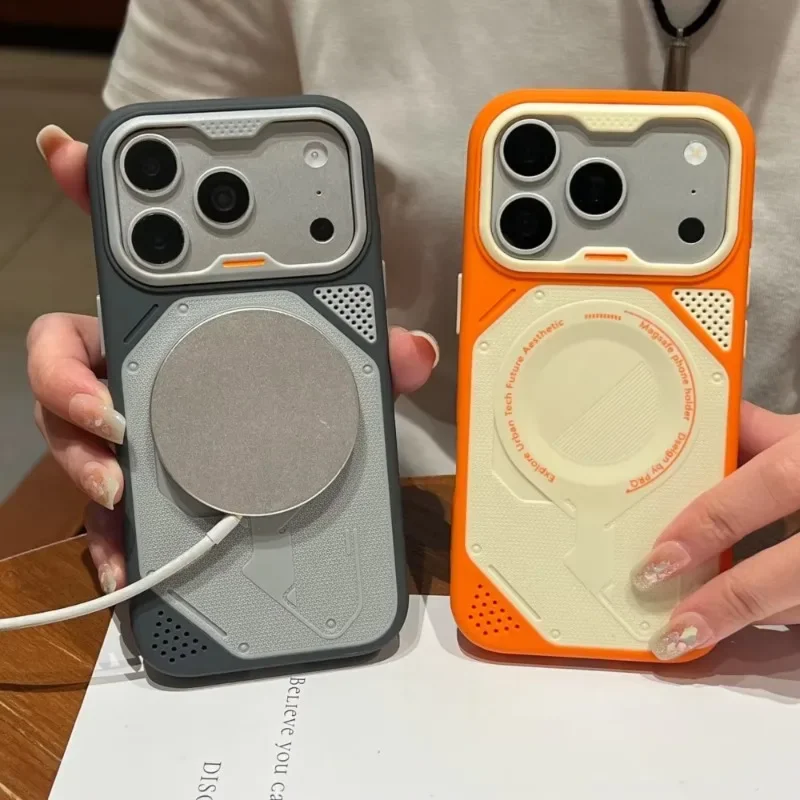 Luxury Hybrid Bumper Armor For Magsafe Magnetic Case For iPhone 18 Pro 17 16 15 14 13 Pro Max Matte Shockproof Back Rugged Cover