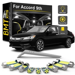 BMTxms 15 sztuk dla Honda Accord 9 MK9 9. generacji 2013 2014 2015 2016 2017 Zestaw żarówek LED do oświetlenia wnętrza samochodu Wewnętrzna kopuła bagażnika Canbus