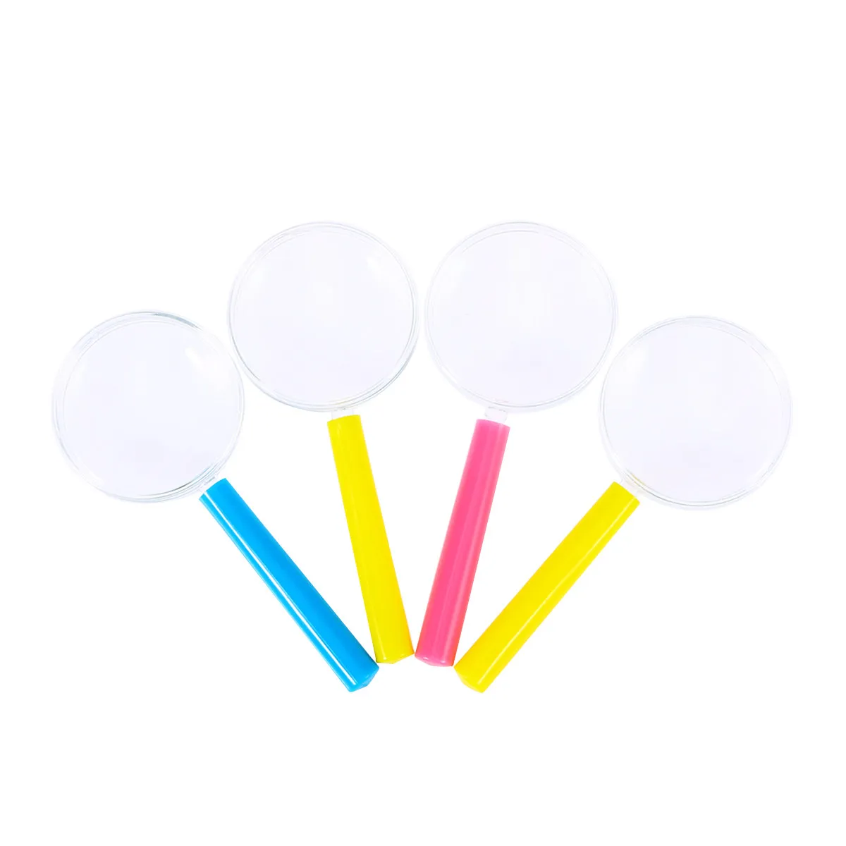4Pcs Children Magnifying Glass Plastic Mini Colorful Educational Set Improve Observation and Knowledge Development for Kids