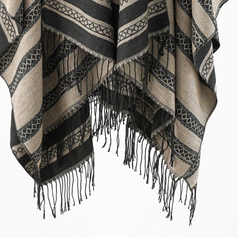 New Women Open Front Scarves Long Shawl Winter Thick Warm Knit Large Scarf with Tassels Shawl Wraps Soft Blanket