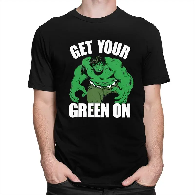 Hulk Get Your Green On Men T Shirt Pre-shrunk Cotton Tees Tshirts Short Sleeved Summer T-shirt Gift