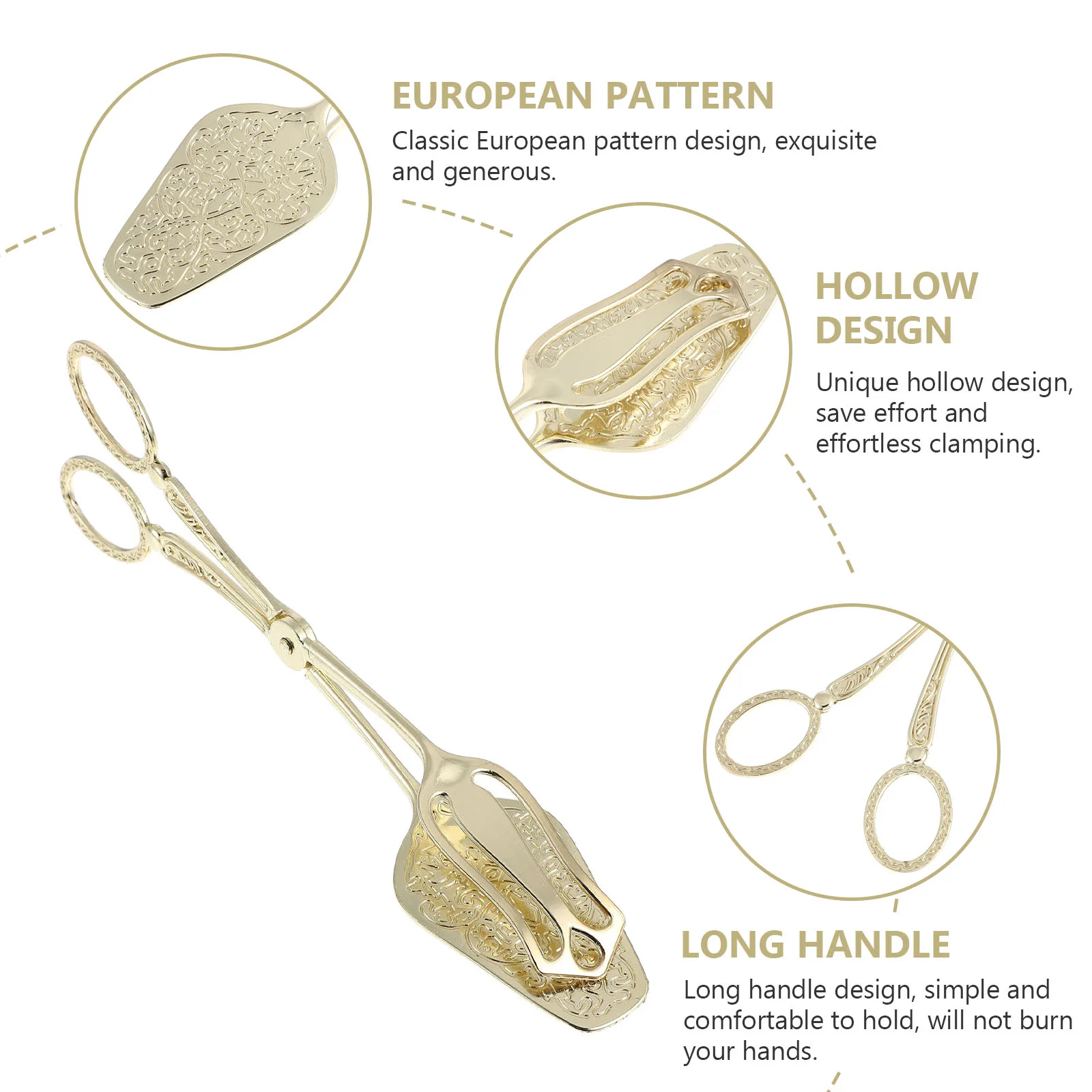 

1pc Baking Clamp Bread Tong Multi-Functional Food Clip Kitchen Supply Long Handle Portable Zinc Alloy Bread Clip For Home