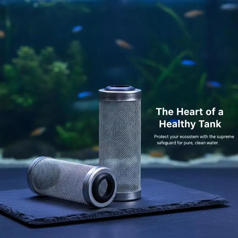 Stainless Steel Dense Mesh Filter Inlet Guard Anti Clog Protector For Fish Shrimp Home Aquarium Fish Tank Water Filter Safety