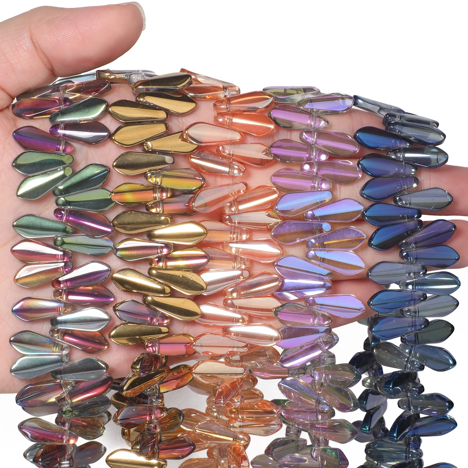 Cuentas con forma de gota de agua de 16x6mm, cuentas de cristal de moda, cuentas de gota sueltas para fabricación de joyería, accesorios de cuentas de pulsera Diy