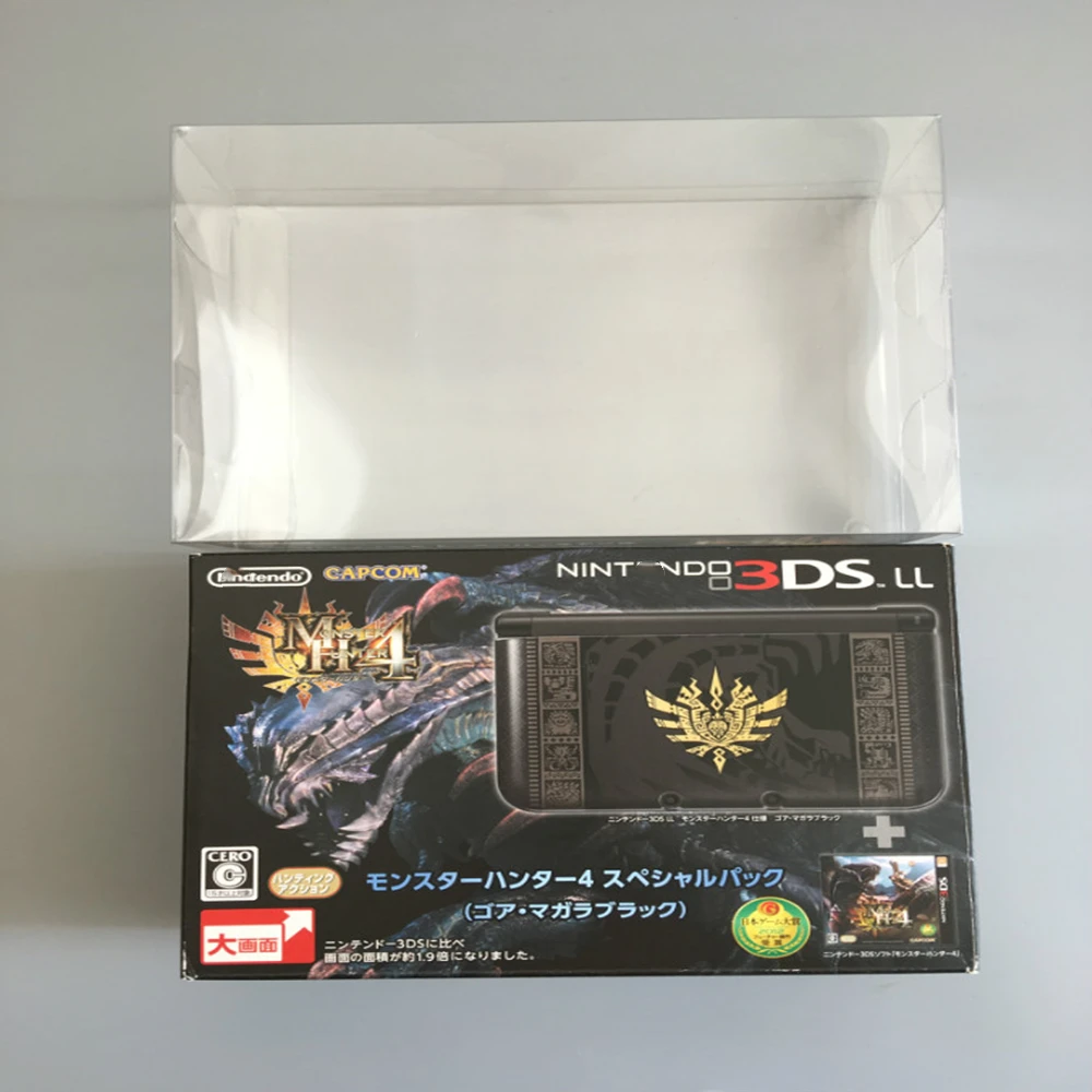 Transparente Box Protector para Nintendo 3DS LL, Monster Hunter, coletar caixas, TEP de armazenamento, Game Shell, Clear Display Case