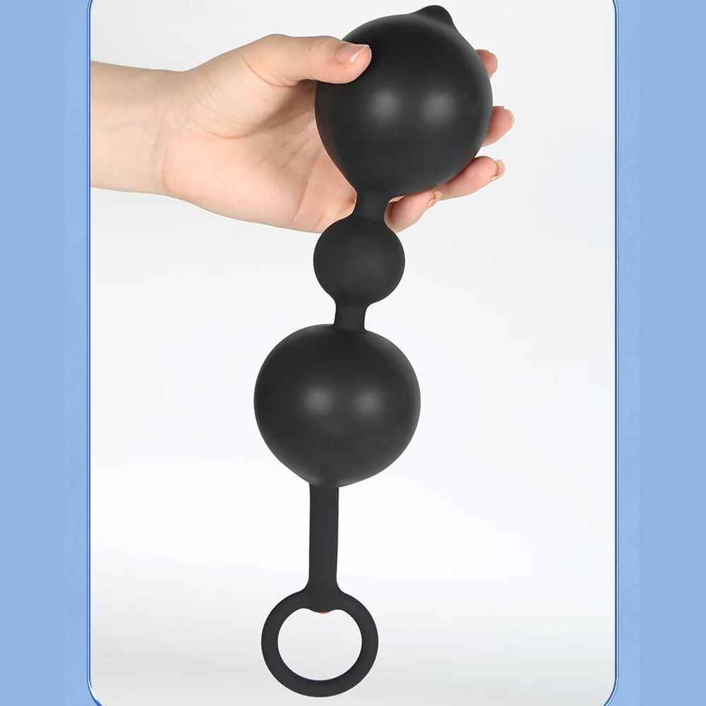Nuevo Consolador Anal inflado con 3 cuentas, bomba expansora BDSM, tapón Anal grande, masajeador de próstata, dilatador Anal, Juguetes sexuales para adultos para hombres y mujeres