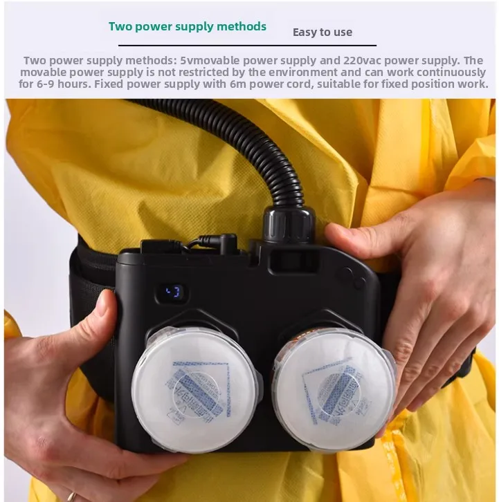 Electric Powered Air Supply Hood, Anti Dust Paint Spray Pesticide Acid Alkali Resistant with Auxiliary Fan for Protection