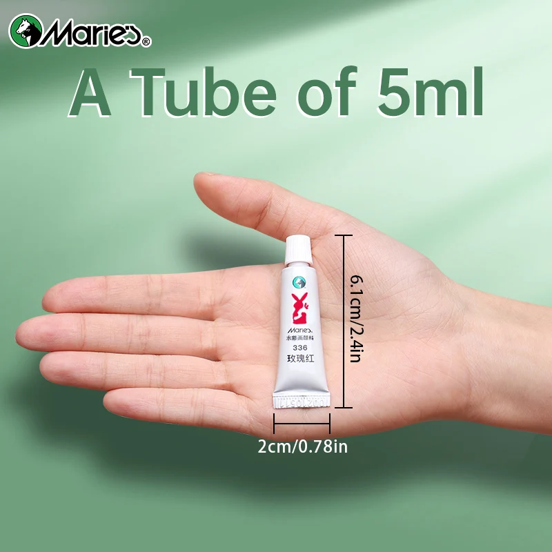 Set di colori ad acquerello Marie da 12 colori, tubi da 5 ml, eccellente trasparenza e colori vivaci per adulti, artisti, escuristi