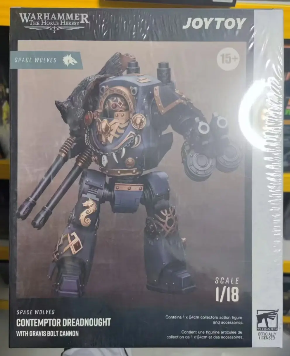 【JOYTOY】Warhammer 40K The Horus Heresy Space Wolves Contemptor Dreadnought con juguete de cañón Gravis Bolt