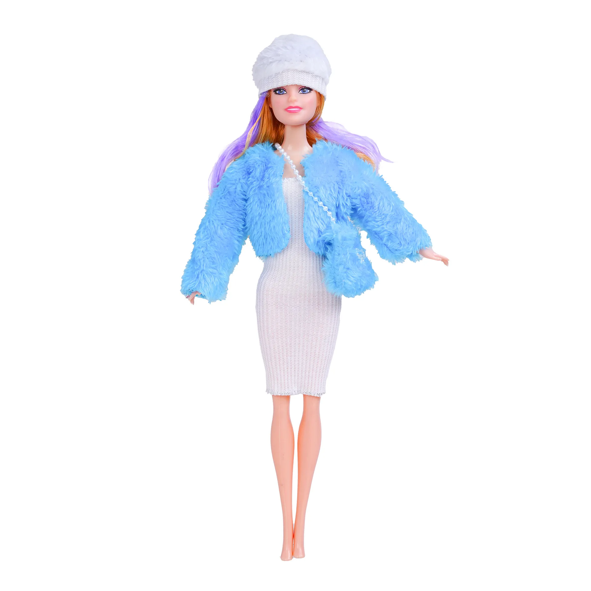 Moda elegante abiti da festa 30 cm vestiti per bambole abbigliamento casual vestiti per le bambole maglione cappotto cappello set accessori fai da te per bambole 1/6