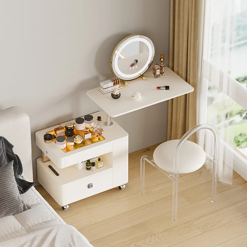 Cream Wind Creative Lifting Removable Dresser Bedroom Modern Simple Corner Smart Bedside Makeup Table Small