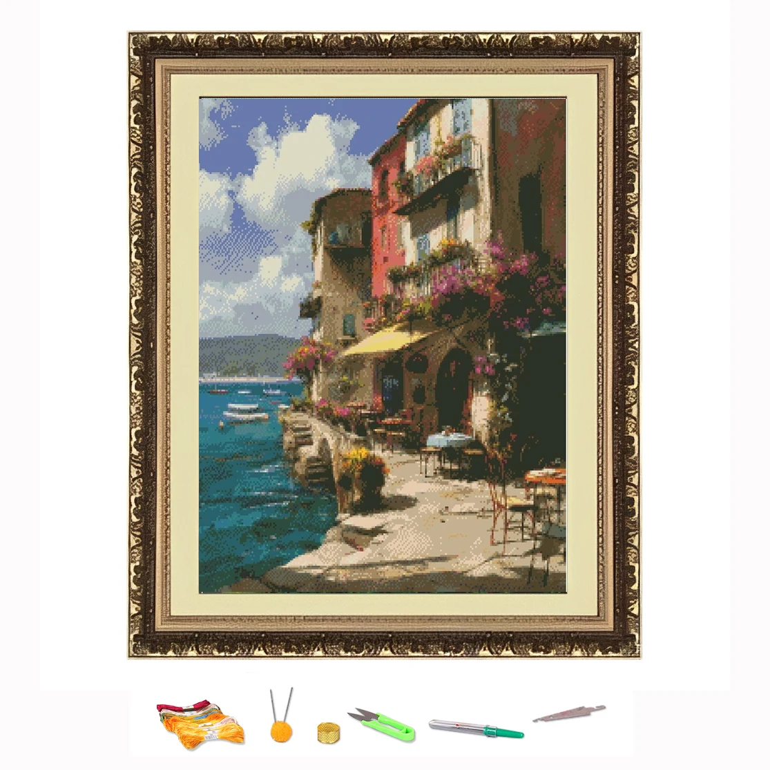 

Вышивка крестиком «Дом по морю», нить для рисования, набор для рукоделия «сделай сам», украшение, напечатан на Canva 11CT