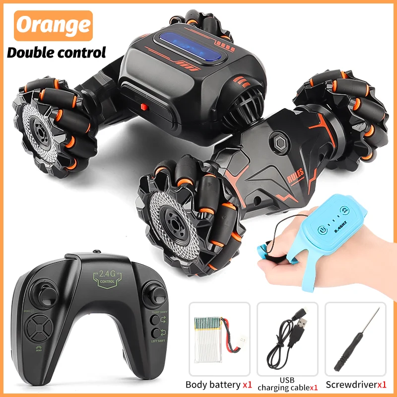 2023 Newest RC Stunt Car 2.4G Radio Remote Control Electronic Watch Gesture Sensor Rotation Twist Climbing Toy Gift for Kid Boy