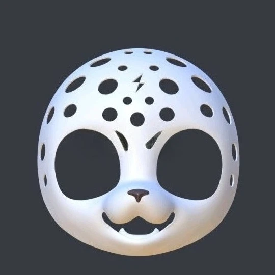 Kemono Base Mask Small Dog 3D Printing Semi Realistic Beast Suit Skull Cosplay Costume Accessorie Send Nose Tooth Eye Mask 4