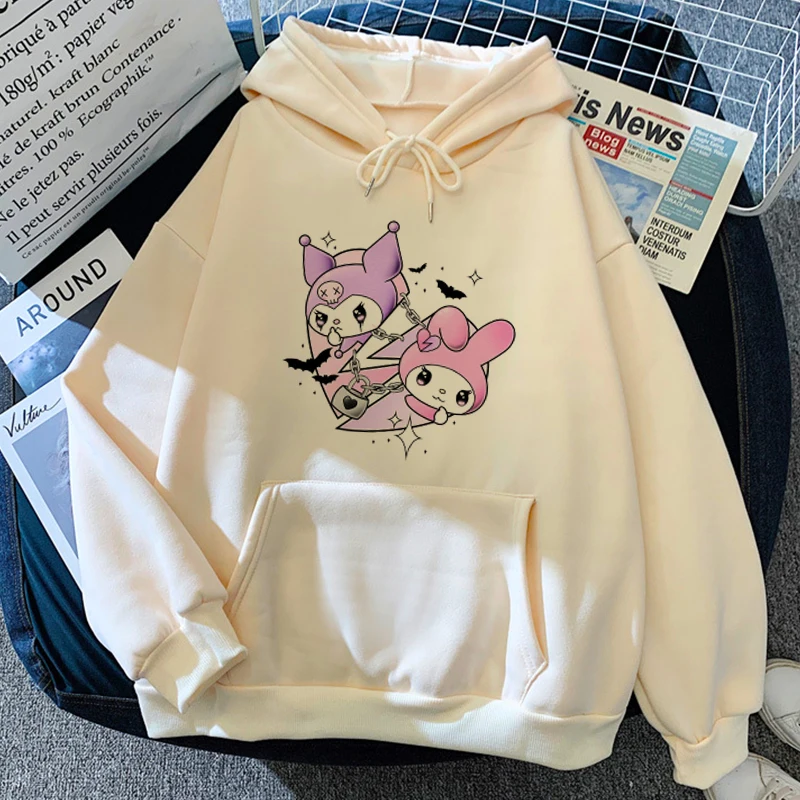 Kawaii Anime Melodyพิมพ์ญี่ปุ่นอะนิเมะผู้หญิงฤดูหนาวHoodie Top 90S Hoodiesเสื้อกันหนาวHarajuku Streetwearแฟชั่นเสื้อผ้า