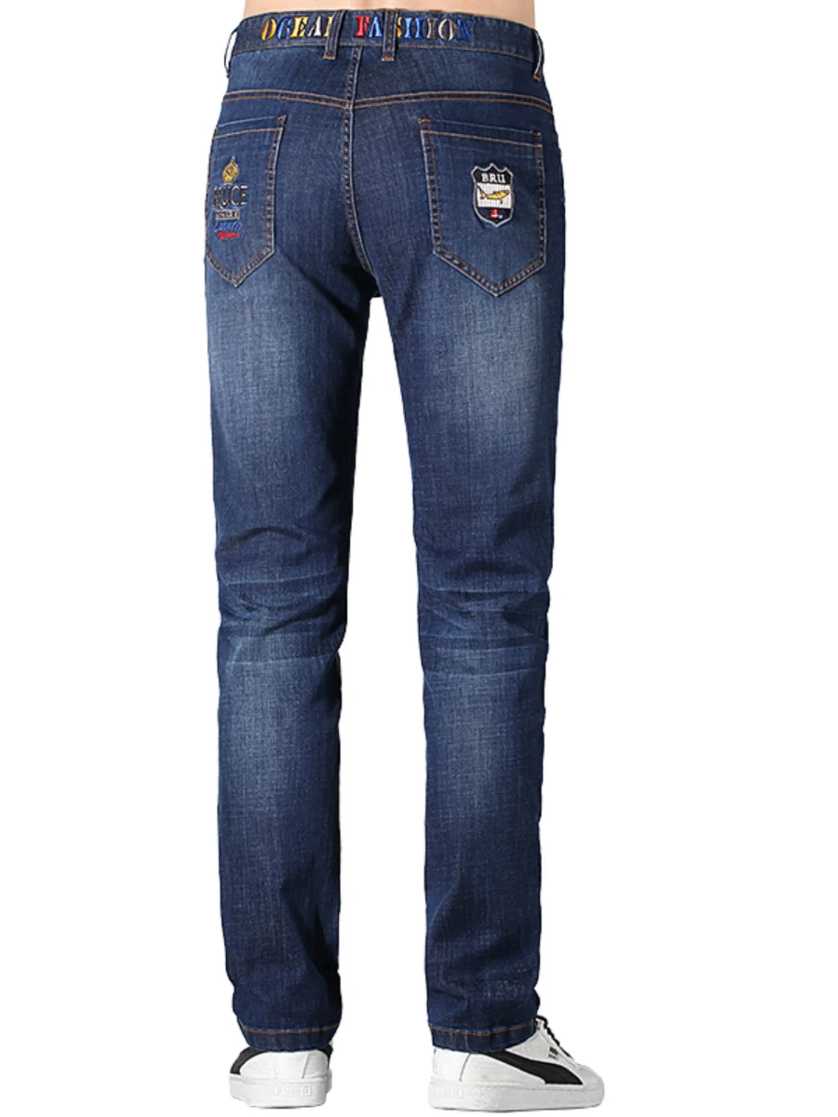 

Summer New Men's Jeans Thin Straight Stitching Loose Long Pants Bruce & ark Brand Faionable Large Size Comfortable Fit