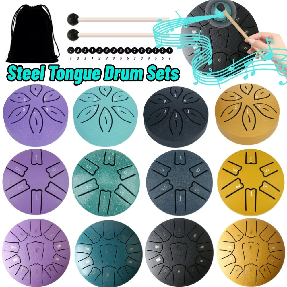 3/6 Zoll 11 Noten Stahlzungentrommel Glukophon Ton Musiktrommel Ätherische Trommel Percussion Musikinstrumente Stahltrommel Geschenk