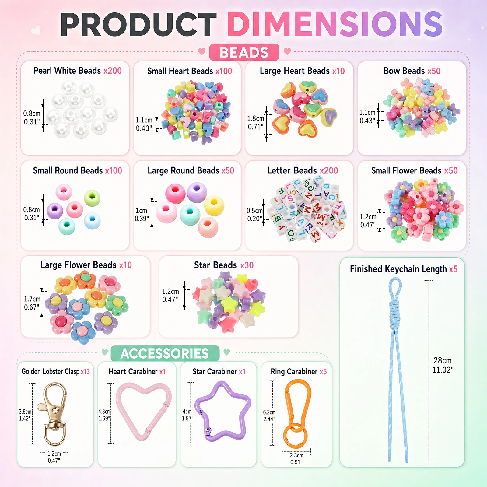 1Set Paracord Keychain Kit Colorful Acrylic Beads Keychain Making Kit DIY Letter Bead Assortment Bag Charm Kit Jewelry Accessory