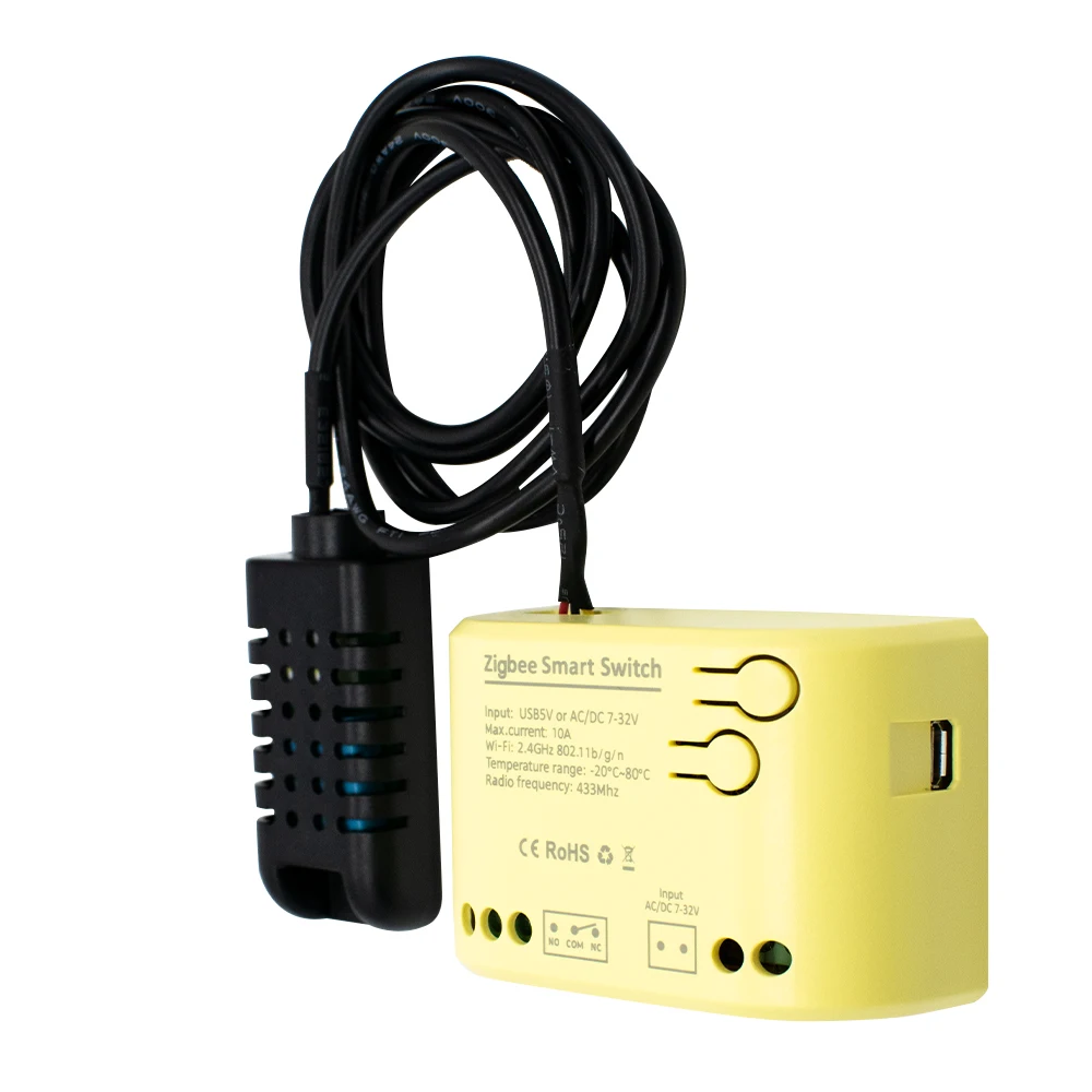 1 Channel Zigbee Tuya Relay Intelligent mobile phone remote control switch module timer with Temperature and humidity probe