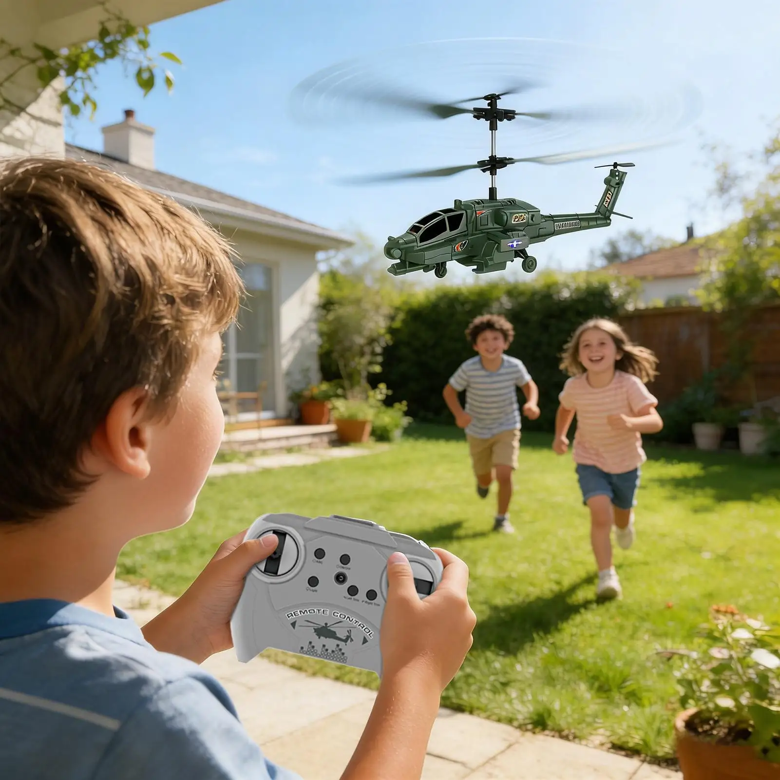 Remote Control Helicopter Realistic Cool Indoor Outdoor Airplane With Light & Sound Remote Control Airplane Toys For Boys Girls