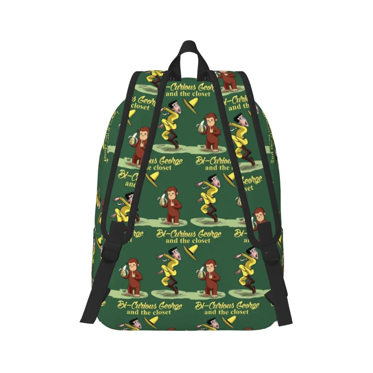 Bi Curious George Backpack Daypack Large Capacity Boys Girls BookBag School Bag Shoulder Bags for Men Women